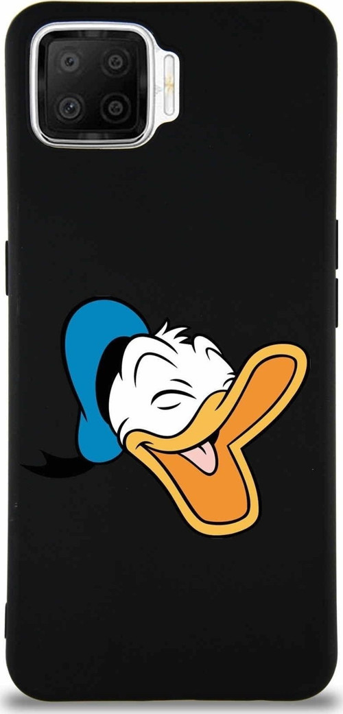 Oppo A73 Soft Premier Kapak Donald Duck-E Tasarımlı Silikon Kılıf - Siyah