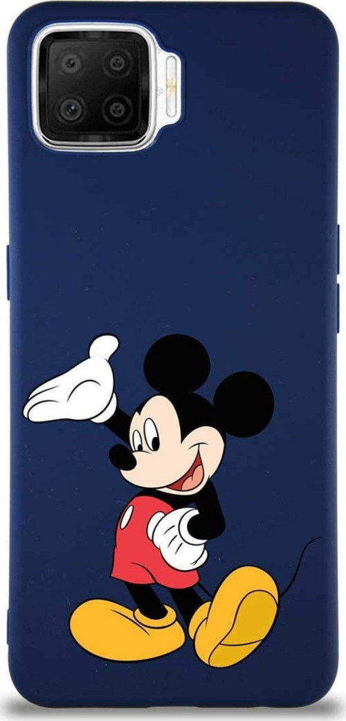 Oppo A73 Soft Premier Kapak Mickey Mouse-C Tasarımlı Silikon Kılıf - Lacivert