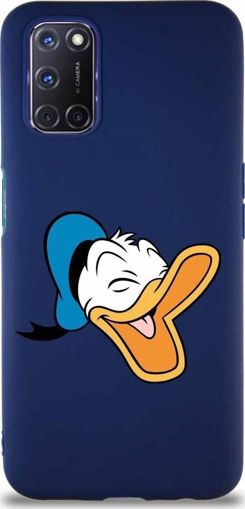Oppo A92 Soft Premier Kapak Donald Duck-E Tasarımlı Silikon Kılıf - Lacivert