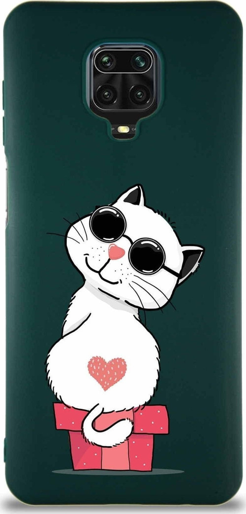 Xiaomi Redmi Note 9S Soft Premier Kapak Coolcat Tasarımlı Silikon Kılıf - Yeşil