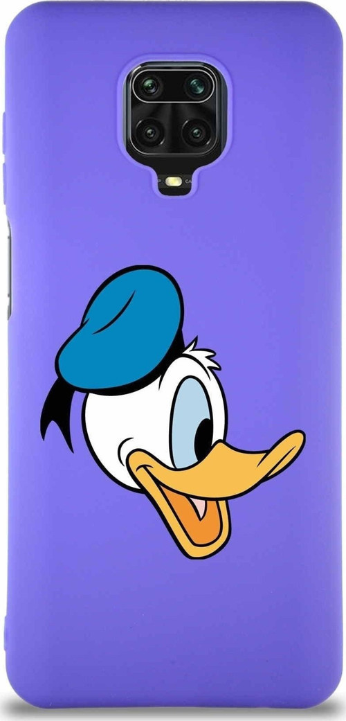 Xiaomi Redmi Note 9S Soft Premier Kapak Donald Duck-F Tasarımlı Silikon Kılıf - Mor