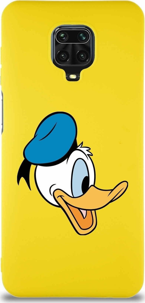 Xiaomi Redmi Note 9S Soft Premier Kapak Donald Duck-F Tasarımlı Silikon Kılıf - Sarı