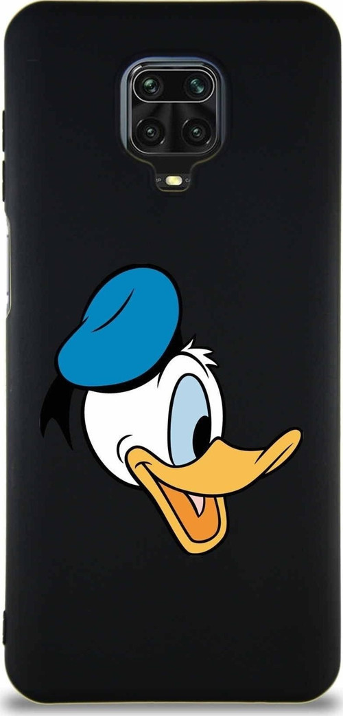 Xiaomi Redmi Note 9S Soft Premier Kapak Donald Duck-F Tasarımlı Silikon Kılıf - Siyah