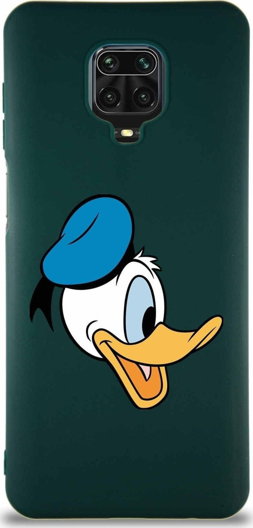 Xiaomi Redmi Note 9S Soft Premier Kapak Donald Duck-F Tasarımlı Silikon Kılıf - Yeşil