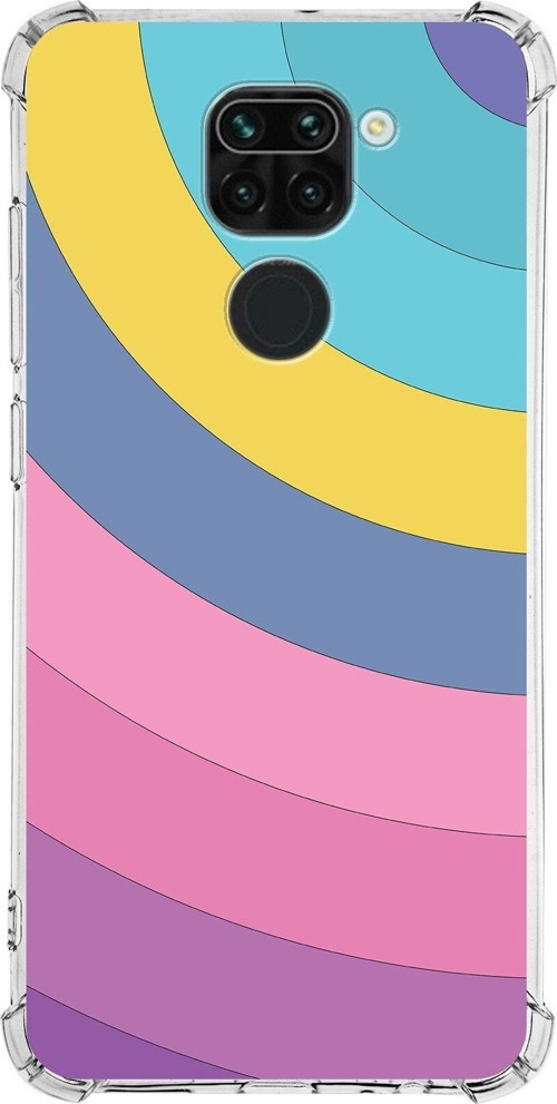 Xiaomi Redmi Note 9 Köşe Korumalı Antişok Kapak Renk Cümbüşü Tasarımlı Şeffaf Silikon Kılıf
