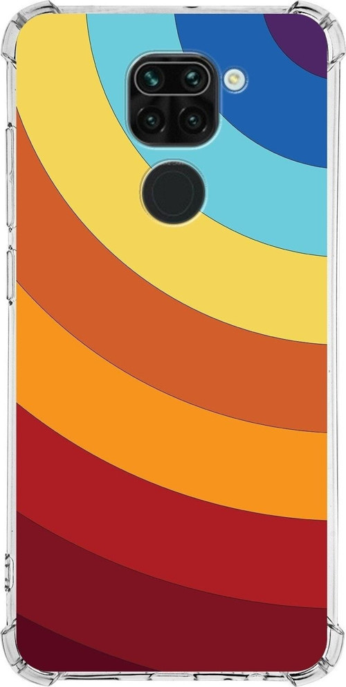 Xiaomi Redmi Note 9 Köşe Korumalı Antişok Kapak Renk Cümbüşü Tasarımlı Şeffaf Silikon Kılıf