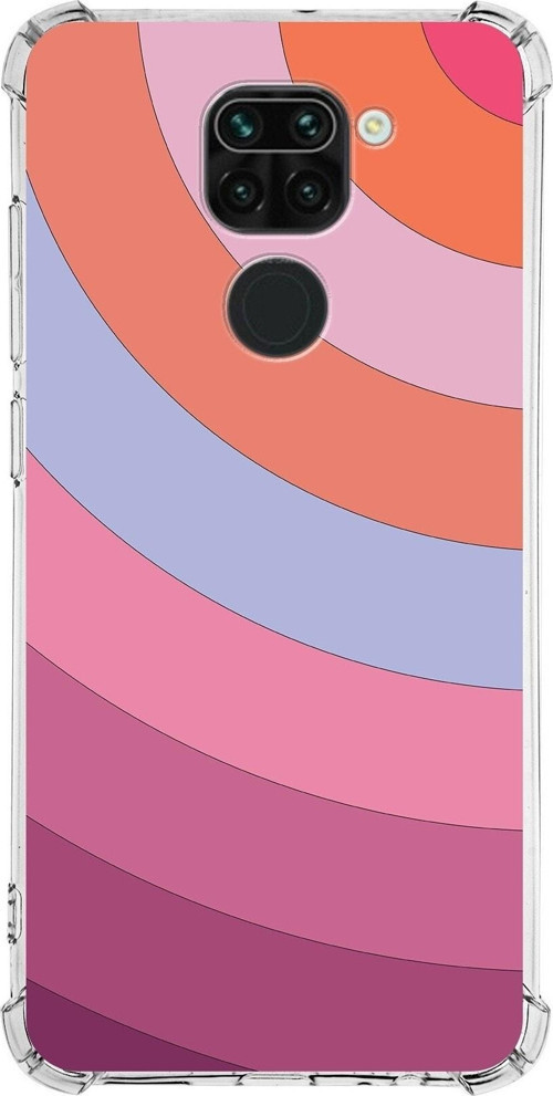 Xiaomi Redmi Note 9 Köşe Korumalı Antişok Kapak Renk Cümbüşü Tasarımlı Şeffaf Silikon Kılıf