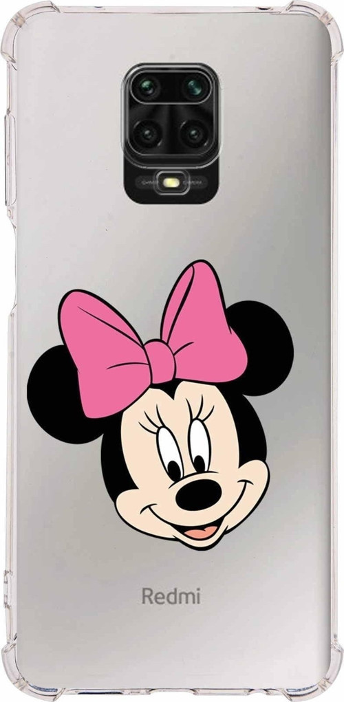 Xiaomi Redmi Note 9 Pro Köşe Korumalı Antişok Kapak Minnie Mouse Tasarımlı Şeffaf Kılıf
