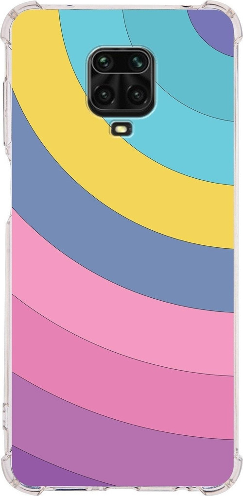 Xiaomi Redmi Note 9 Pro Köşe Korumalı Antişok Kapak Renk Cümbüşü Tasarımlı Şeffaf Silikon Kılıf