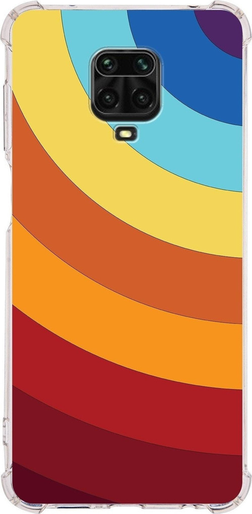 Xiaomi Redmi Note 9 Pro Köşe Korumalı Antişok Kapak Renk Cümbüşü Tasarımlı Şeffaf Silikon Kılıf