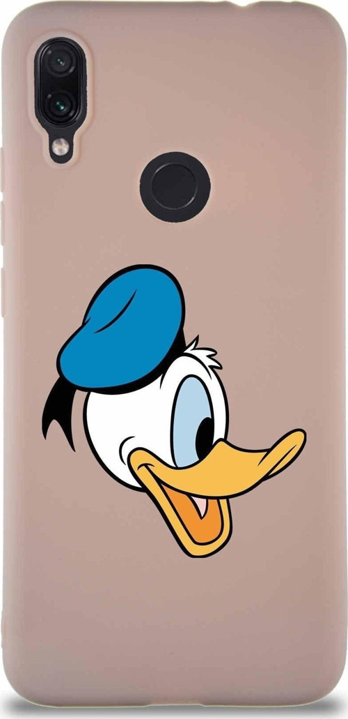 Xiaomi Redmi Note 7 Pro Soft Premier Kapak Donald Duck-F Tasarımlı Silikon Kılıf - Pudra