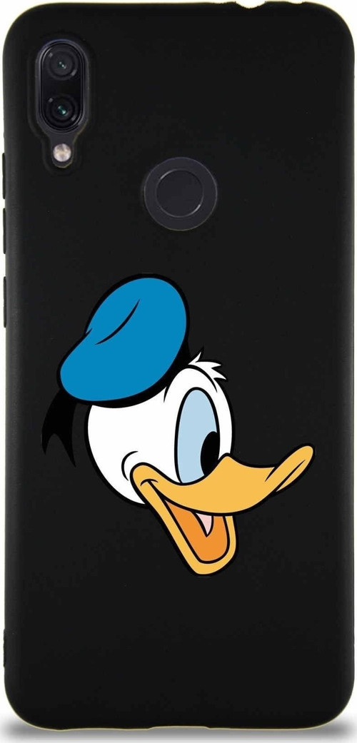 Xiaomi Redmi Note 7 Pro Soft Premier Kapak Donald Duck-F Tasarımlı Silikon Kılıf - Siyah