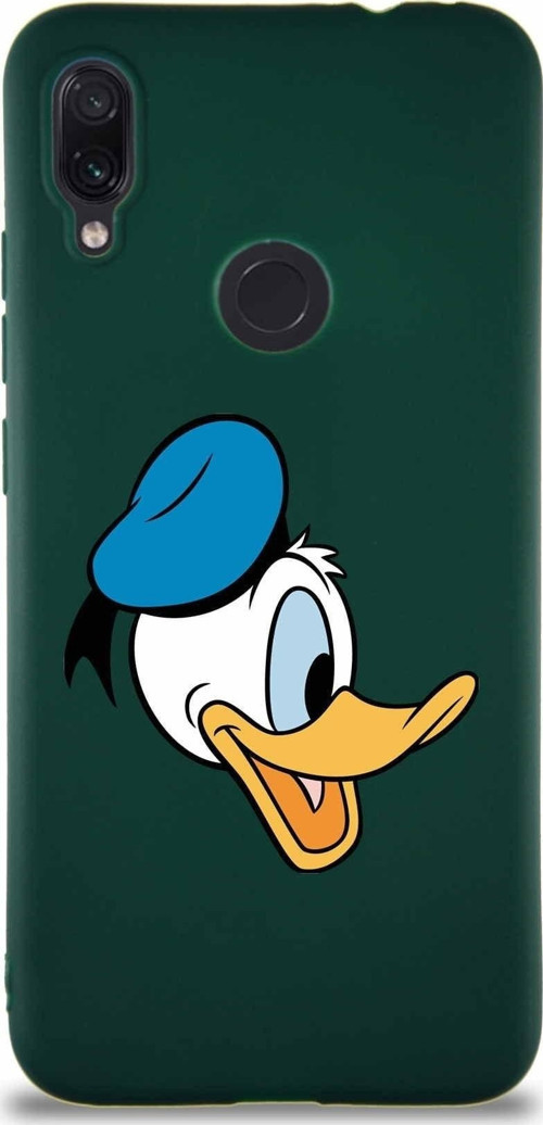 Xiaomi Redmi Note 7 Pro Soft Premier Kapak Donald Duck-F Tasarımlı Silikon Kılıf - Yeşil