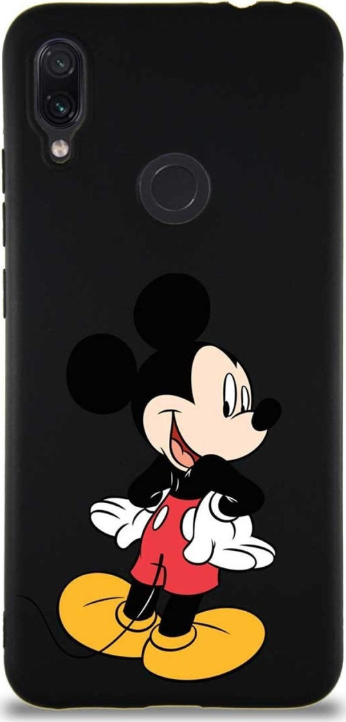 Xiaomi Redmi Note 7 Pro Soft Premier Kapak Mickey Mouse-D Tasarımlı Silikon Kılıf - Siyah