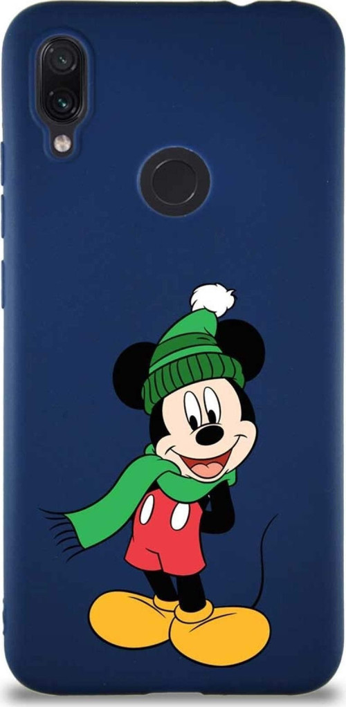 Xiaomi Redmi Note 7 Pro Soft Premier Kapak Mickey Mouse-G Tasarımlı Silikon Kılıf - Lacivert