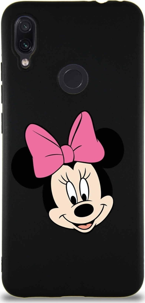 Xiaomi Redmi Note 7 Pro Soft Premier Kapak Minnie Mouse-C Tasarımlı Silikon Kılıf - Siyah