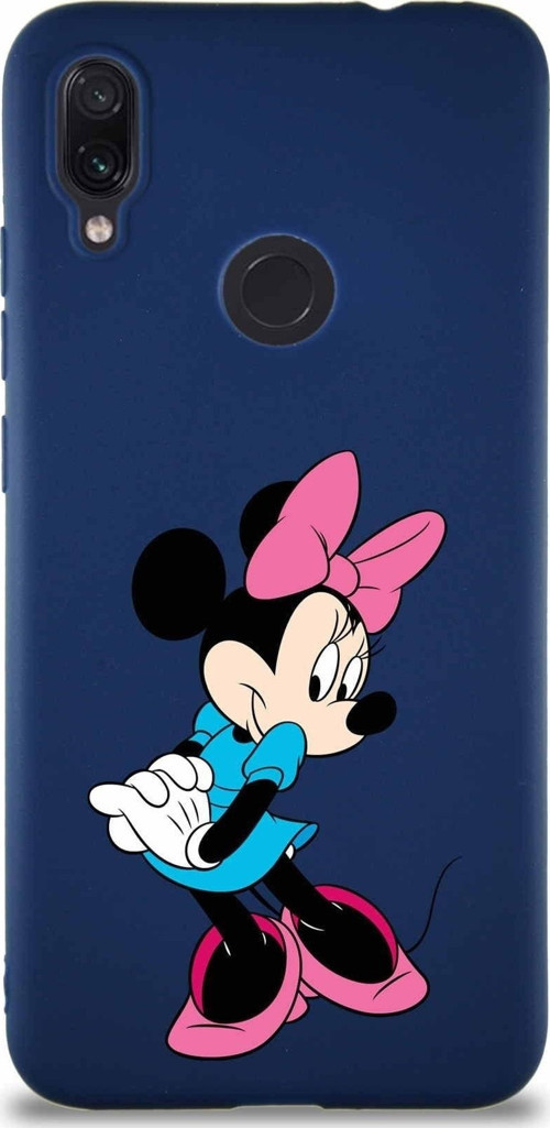 Xiaomi Redmi Note 7 Pro Soft Premier Kapak Minnie Mouse-F Tasarımlı Silikon Kılıf - Lacivert