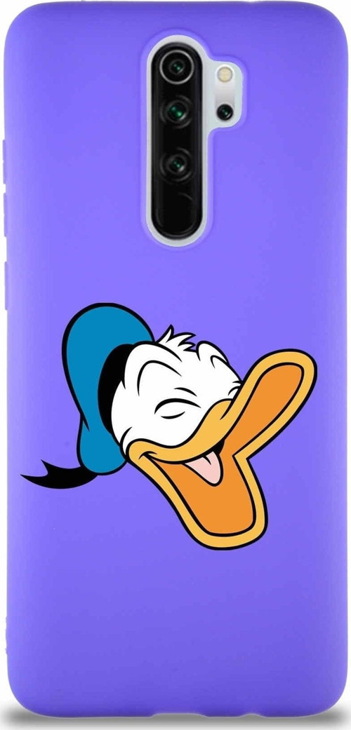 Xiaomi Redmi Note 8 Pro Soft Premier Kapak Donald Duck-E Tasarımlı Silikon Kılıf - Mor