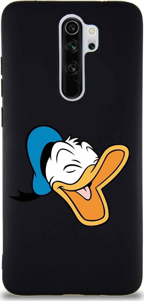 Xiaomi Redmi Note 8 Pro Soft Premier Kapak Donald Duck-E Tasarımlı Silikon Kılıf - Siyah