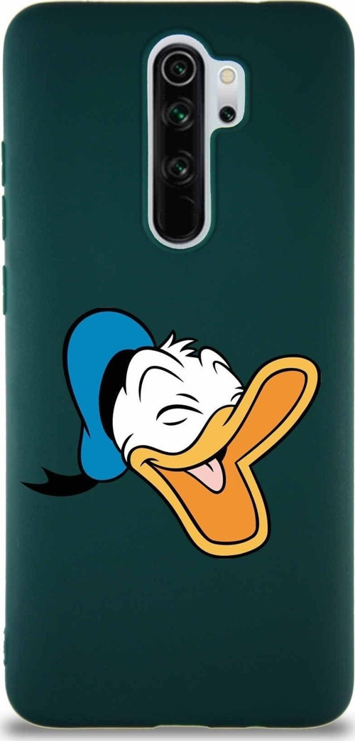 Xiaomi Redmi Note 8 Pro Soft Premier Kapak Donald Duck-E Tasarımlı Silikon Kılıf - Yeşil