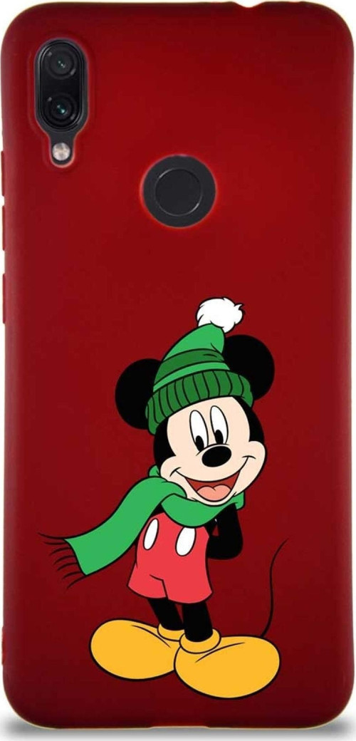 Xiaomi Redmi Note 7 Soft Premier Kapak Mickey Mouse-G Tasarımlı Silikon Kılıf - Mürdüm