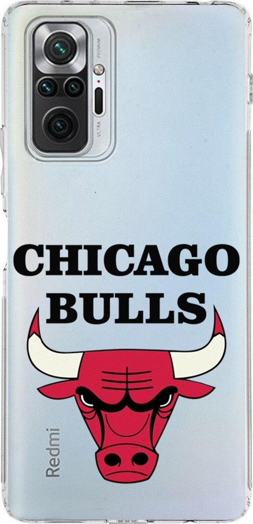 Xiaomi Redmi Note 10 Pro 4G Uyumlu Kamera Korumalı Kapak Chicago Bulls Tasarımlı Şeffaf Kılıf