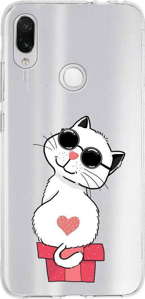 Xiaomi Redmi Note 7 Uyumlu Kapak Coolcat Tasarımlı Şeffaf Silikon Kılıf