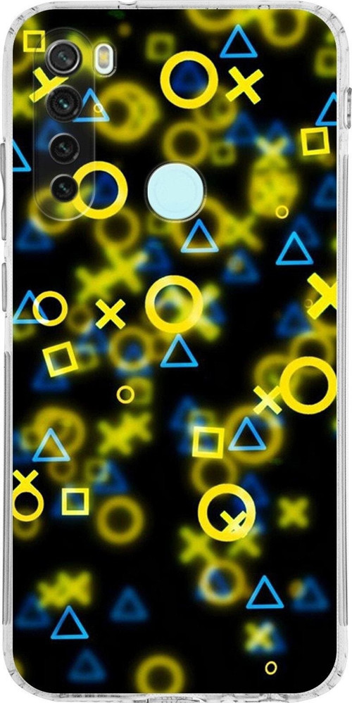 Xiaomi Redmi Note 8 Kamera Korumalı Kapak Semboller Tasarımlı Şeffaf Kılıf