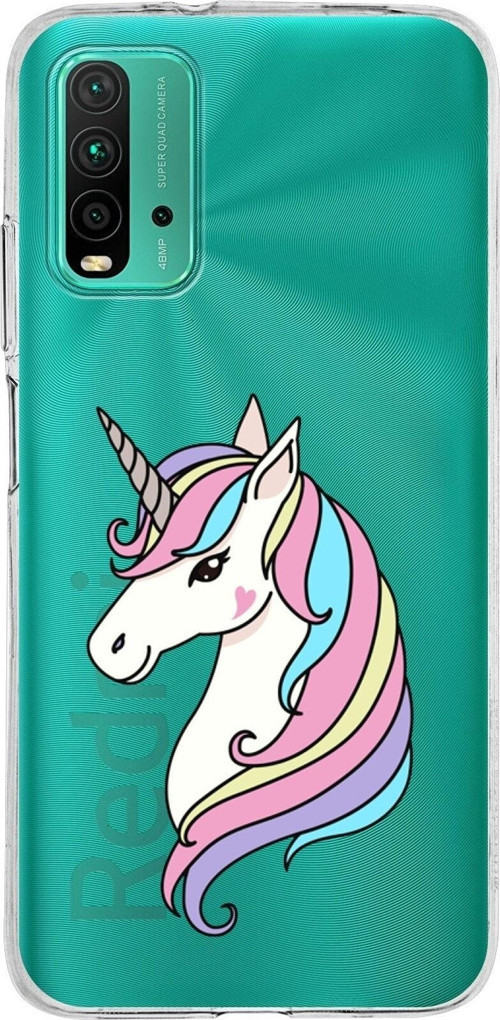 Xiaomi Redmi 9T Uyumlu Kapak Unicorn Tasarımlı Şeffaf Silikon Kılıf