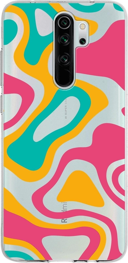 Xiaomi Redmi Note 8 Pro Uyumlu Kapak Renkli Desen Tasarımlı Şeffaf Silikon Kılıf