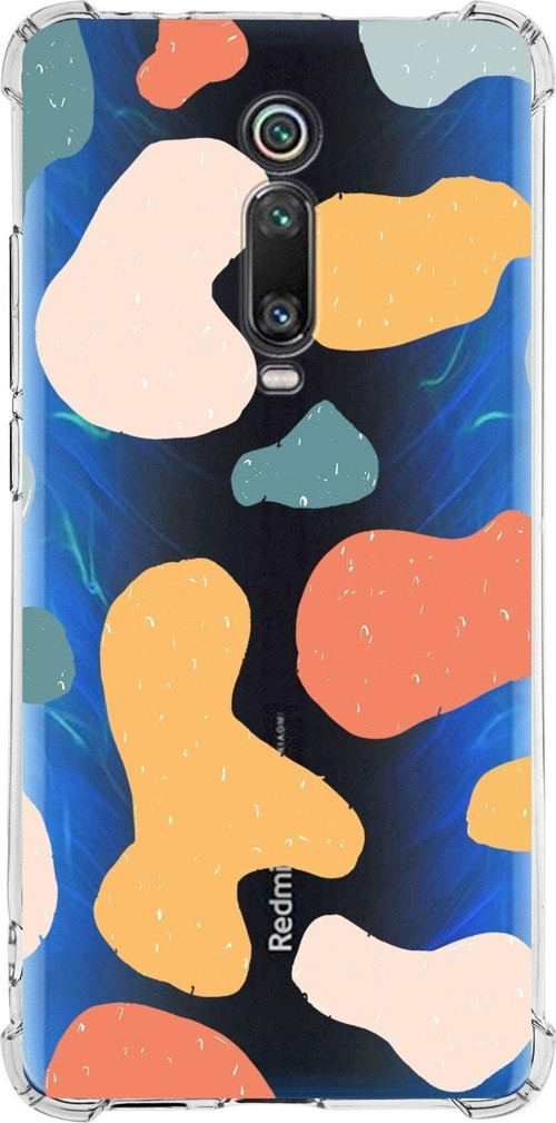 Xiaomi Redmi K20 Köşe Korumalı Antişok Kapak Grunge Tasarımlı Şeffaf Silikon Kılıf