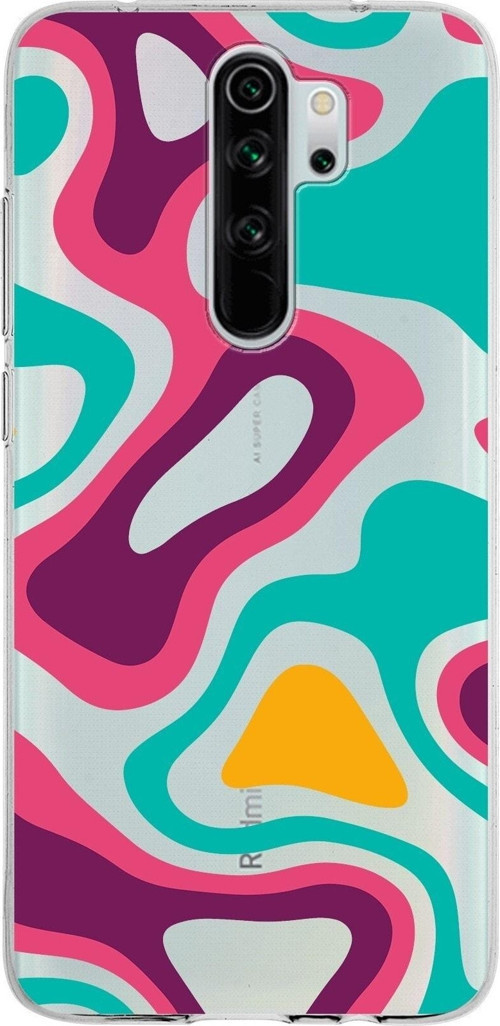 Xiaomi Redmi Note 8 Pro Uyumlu Kapak Renkli Desen Tasarımlı Şeffaf Silikon Kılıf