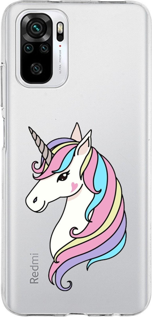 Xiaomi Redmi Note 10 Uyumlu Kapak Unicorn Tasarımlı Şeffaf Silikon Kılıf