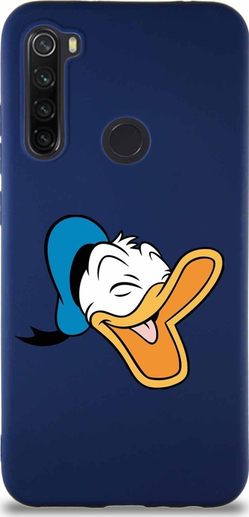 Xiaomi Redmi Note 8 Soft Premier Kapak Donald Duck-E Tasarımlı Silikon Kılıf - Lacivert