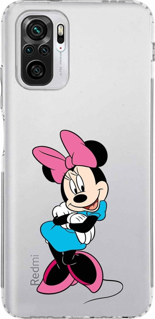 Xiaomi Redmi Note 10S Kamera Korumalı Kapak Minnie Mouse Tasarımlı Şeffaf Kılıf