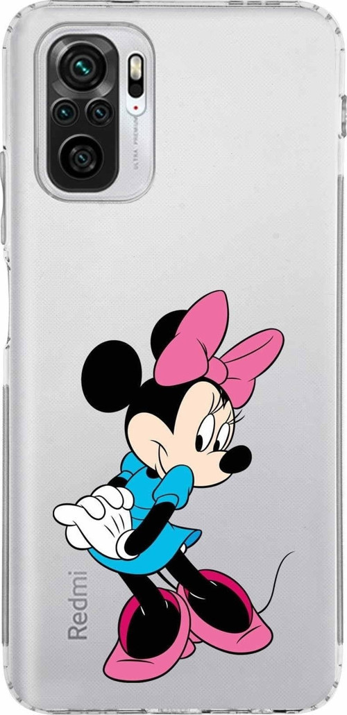 Xiaomi Redmi Note 10S Kamera Korumalı Kapak Minnie Mouse Tasarımlı Şeffaf Kılıf