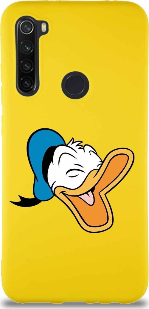 Xiaomi Redmi Note 8 Soft Premier Kapak Donald Duck-E Tasarımlı Silikon Kılıf - Sarı