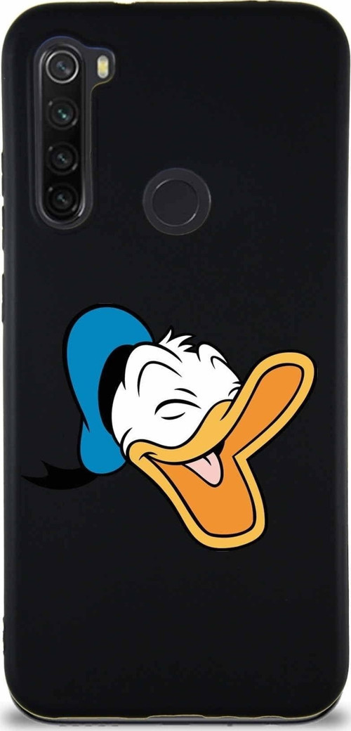 Xiaomi Redmi Note 8 Soft Premier Kapak Donald Duck-E Tasarımlı Silikon Kılıf - Siyah