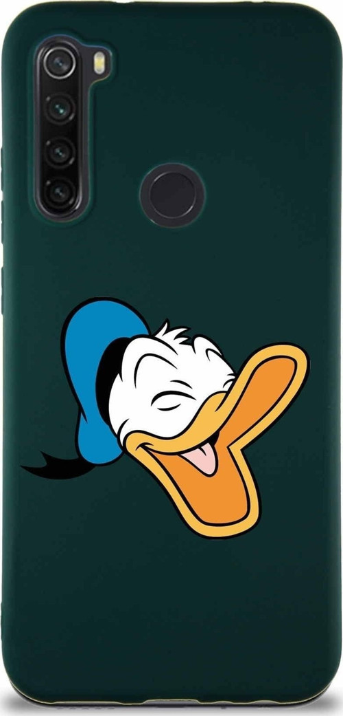 Xiaomi Redmi Note 8 Soft Premier Kapak Donald Duck-E Tasarımlı Silikon Kılıf - Yeşil