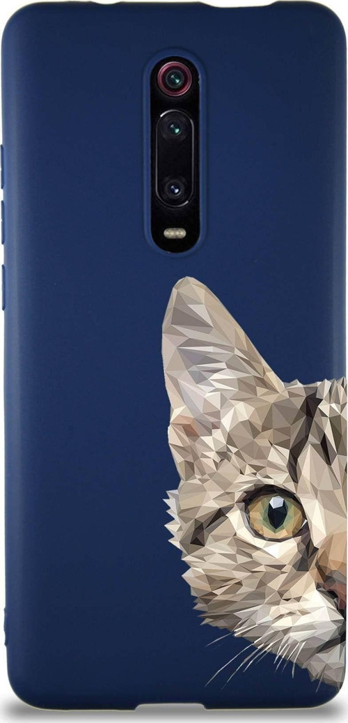 Xiaomi Redmi K20 Pro Soft Premier Kapak Catface Tasarımlı Silikon Kılıf - Lacivert