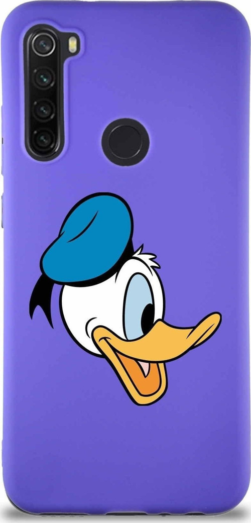 Xiaomi Redmi Note 8 Soft Premier Kapak Donald Duck-F Tasarımlı Silikon Kılıf - Mor