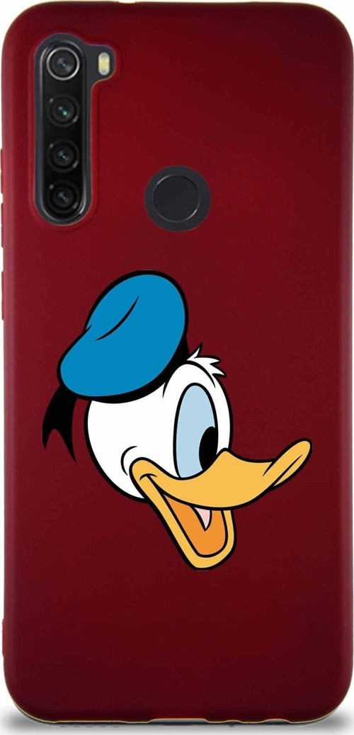 Xiaomi Redmi Note 8 Soft Premier Kapak Donald Duck-F Tasarımlı Silikon Kılıf - Mürdüm