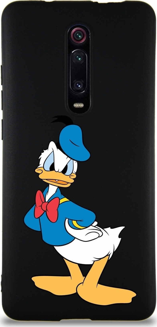 Xiaomi Redmi K20 Pro Soft Premier Kapak Donald Duck-D Tasarımlı Silikon Kılıf - Siyah