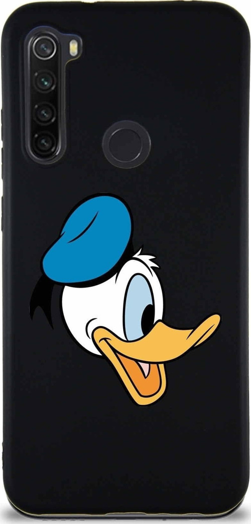 Xiaomi Redmi Note 8 Soft Premier Kapak Donald Duck-F Tasarımlı Silikon Kılıf - Siyah