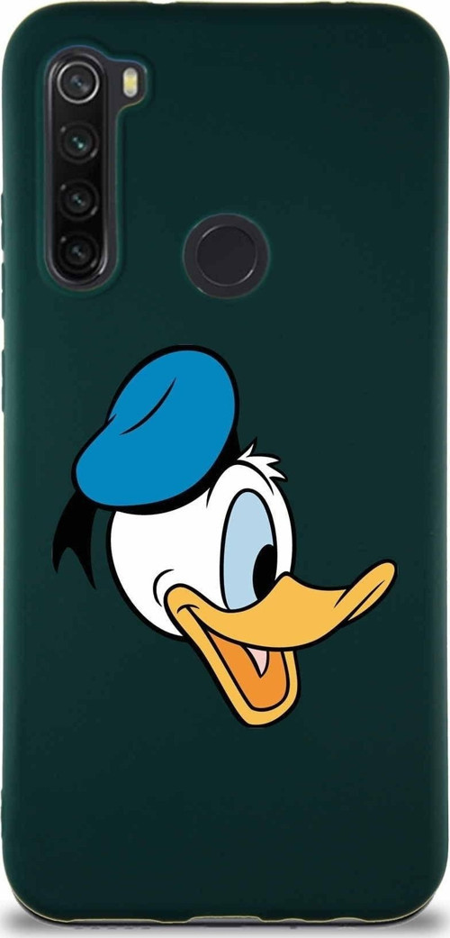 Xiaomi Redmi Note 8 Soft Premier Kapak Donald Duck-F Tasarımlı Silikon Kılıf - Yeşil
