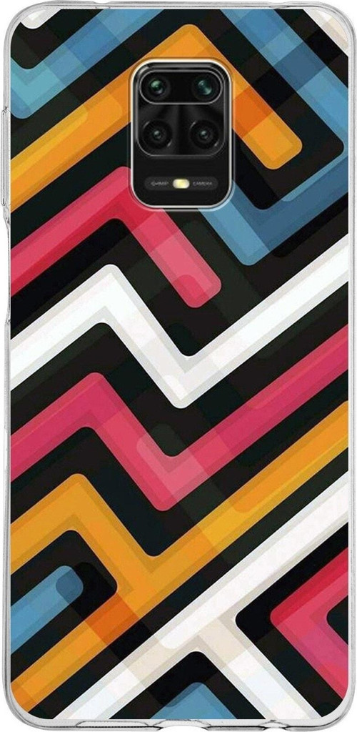 Xiaomi Redmi Note 9 Pro Uyumlu Kapak Labirent Grafiti Tasarımlı Şeffaf Silikon Kılıf