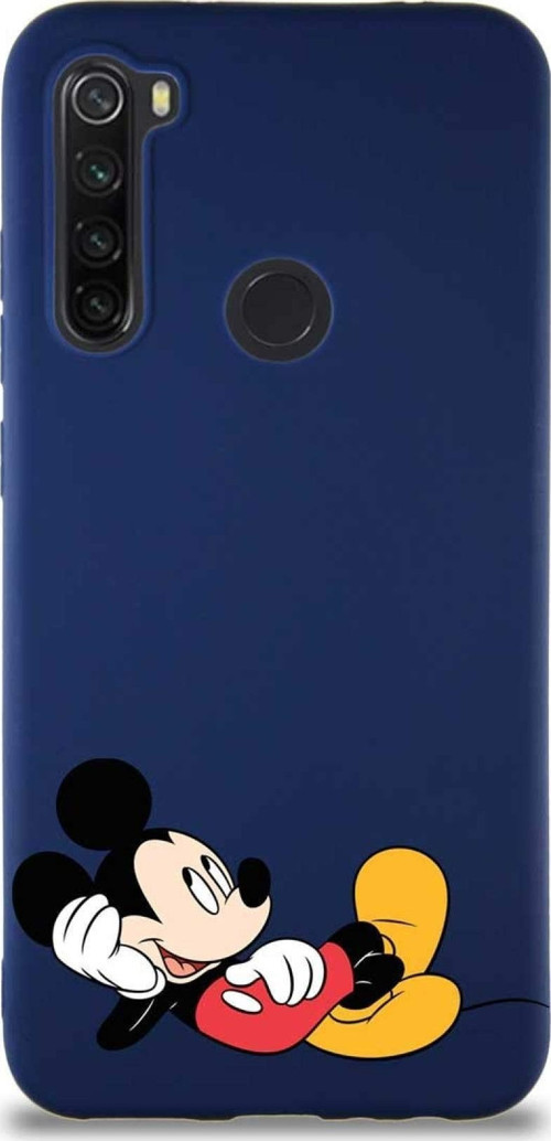 Xiaomi Redmi Note 8 Soft Premier Kapak Mickey Mouse-F Tasarımlı Silikon Kılıf - Lacivert