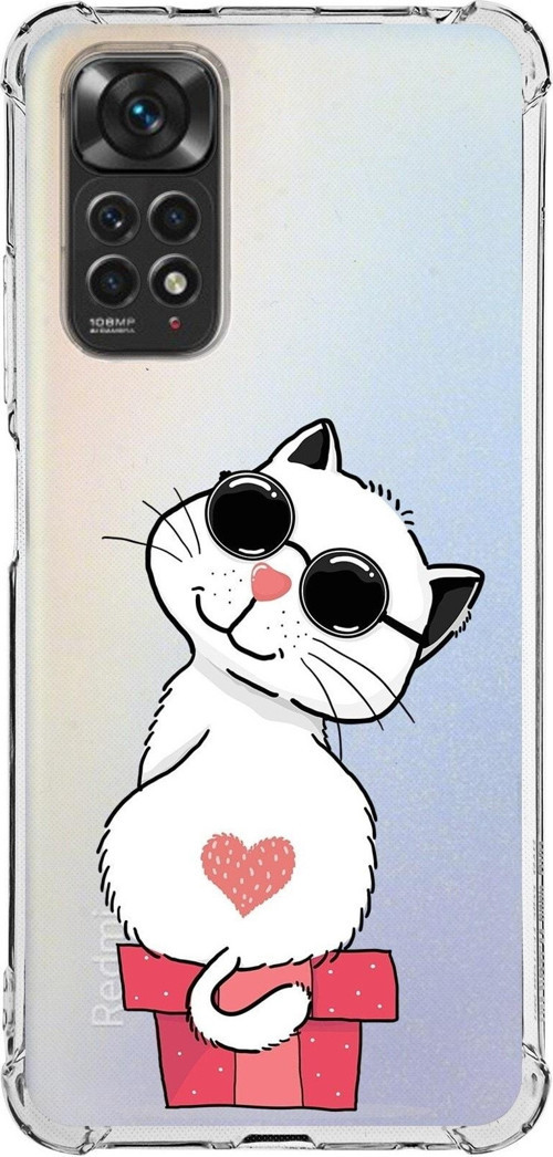 Xiaomi Redmi Note 11 Pro Köşe Korumalı Antishock Kapak Coolcat Tasarımlı Şeffaf Kılıf