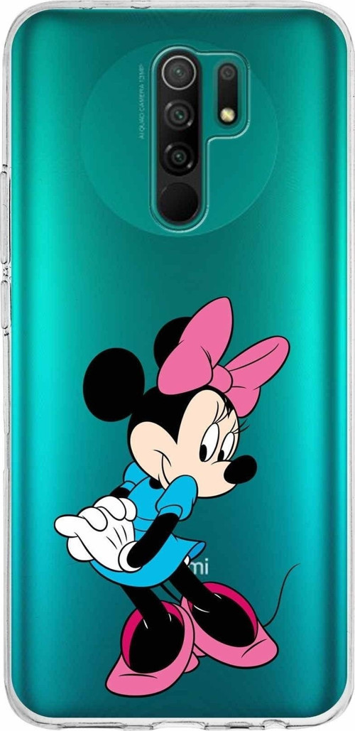 Xiaomi Redmi 9 Uyumlu Kapak Minnie Mouse Tasarımlı Şeffaf Silikon Kılıf