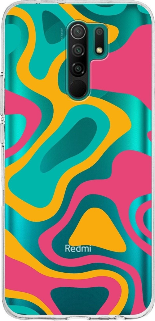 Xiaomi Redmi 9 Uyumlu Kapak Renkli Desen Tasarımlı Şeffaf Silikon Kılıf